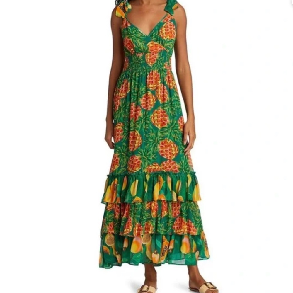 NWT FARM RIO Pineapple Maxi Dress